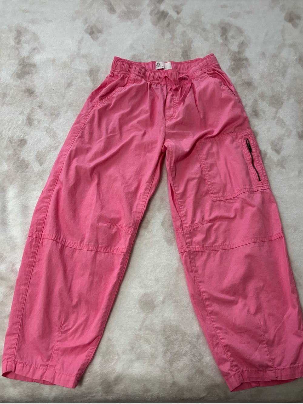 Gap Girls Pink Pull-on Barrel Cotton Elastic Waist Pants
